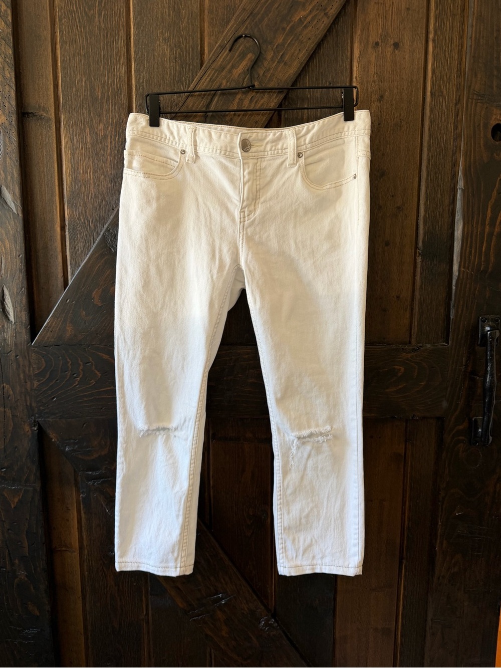 Free People Low Rise White Pedal Pusher Capri Jeans Y2K W29 Cropped